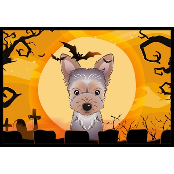 Micasa Halloween Yorkie Puppy Indoor & Outdoor Mat18 x 27 in. MI259379 - main
